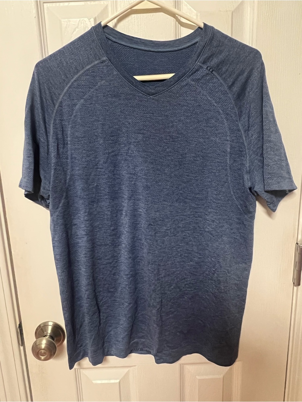 Lululemon Men's Blue V-Neck Shirt